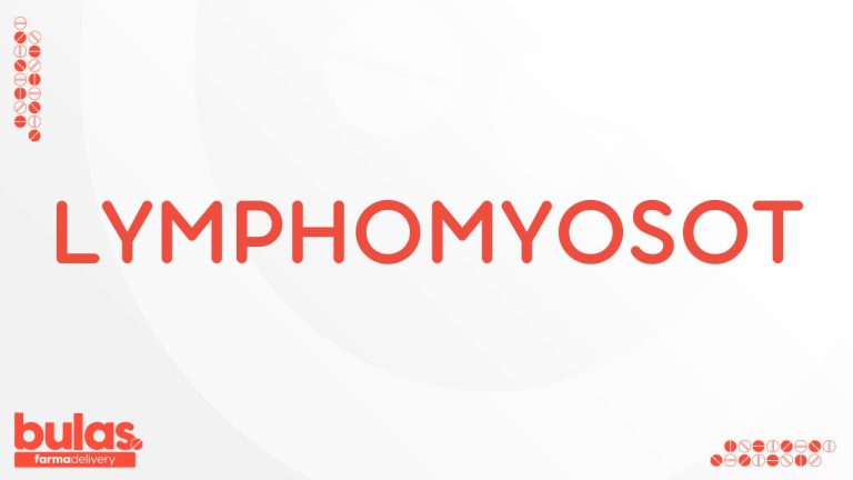 Imagem ilustrativa com o nome do medicamento Lymphomyosot.