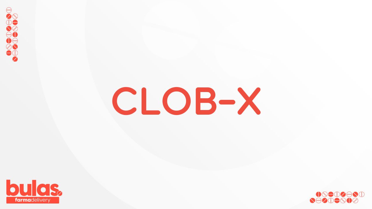 Imagem ilustrativa contendo o nome do medicamento Clob-X.